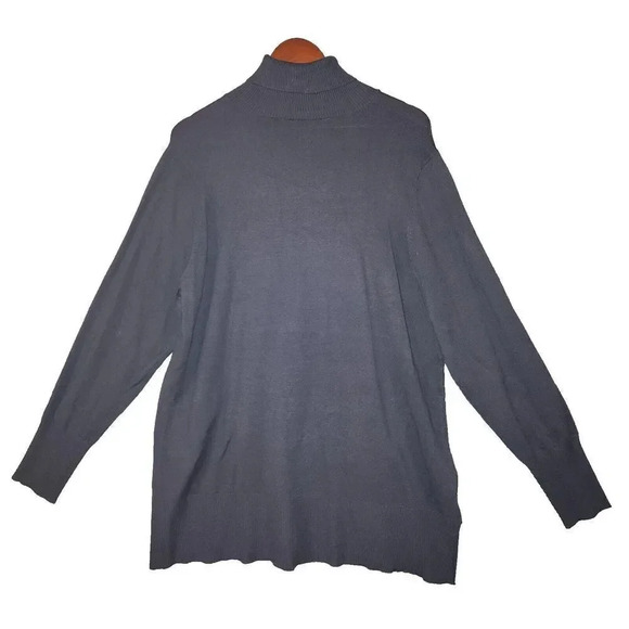 Soft Surrounding Women Grayish Blue Turtleneck Stretch Pullover Sweater Size 2X - Picture 3 of 9